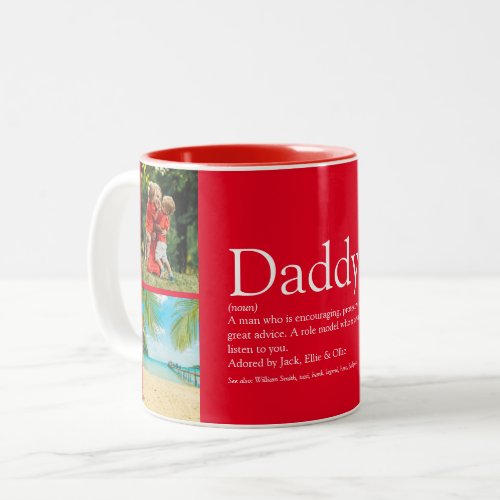 Best Dad Daddy Father Definition 4 Photo Fun Red Two_Tone Coffee Mug