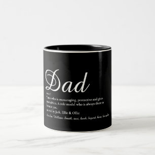 Best Dad, Daddy, Father Ever Definition Script Two-Tone Coffee Mug