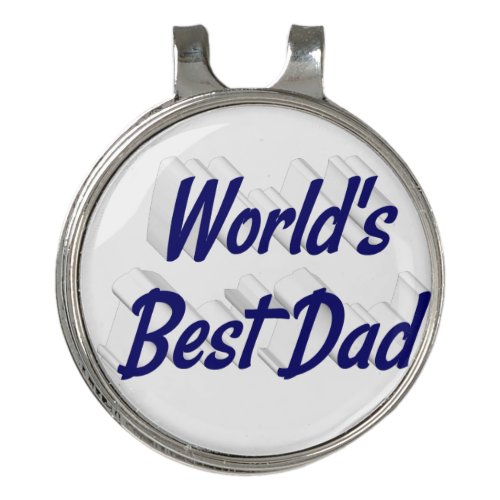 Best Dad dark blue 3d text Golf Hat Clip