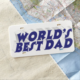Best Dad dark blue 3d text License Plate