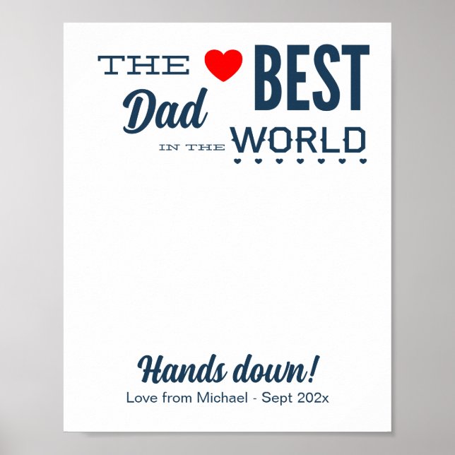 Best Dad DIY Handprint Template Poster (Front)