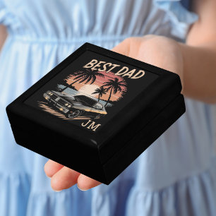 Best Dad,Dodge Charger Muscle Car, Retro Sunset Gift Box