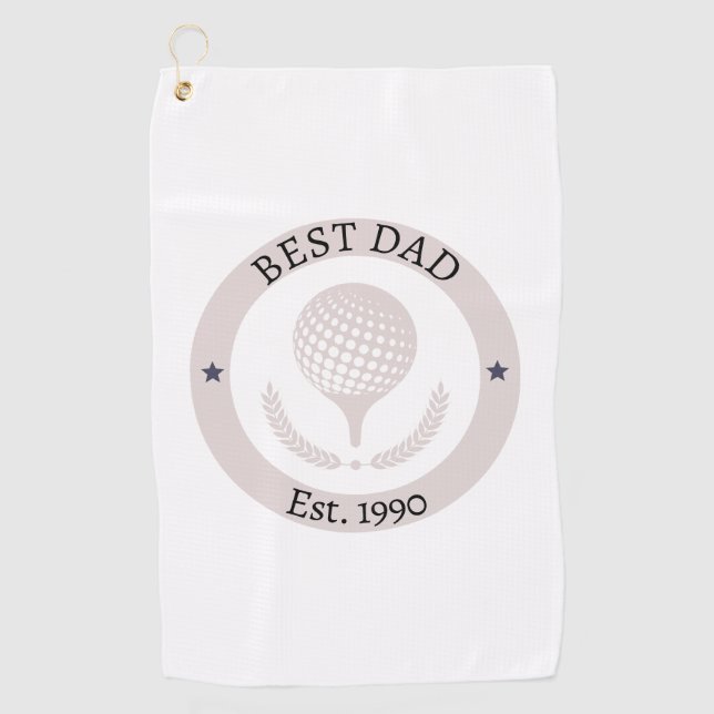 Best Dad Est. | Father's Day Gift Golf Towel (Front)