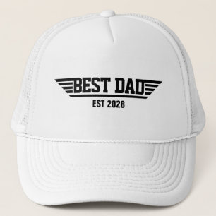 Best Dad Est. Superhero Bold Typography Dad's Trucker Hat