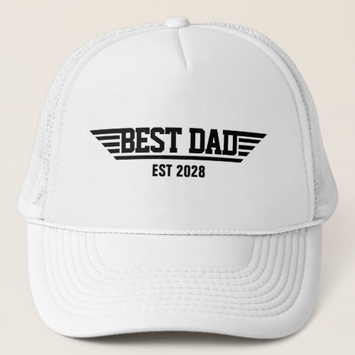 Best Dad Est Superhero Bold Typography Dads Trucker Hat