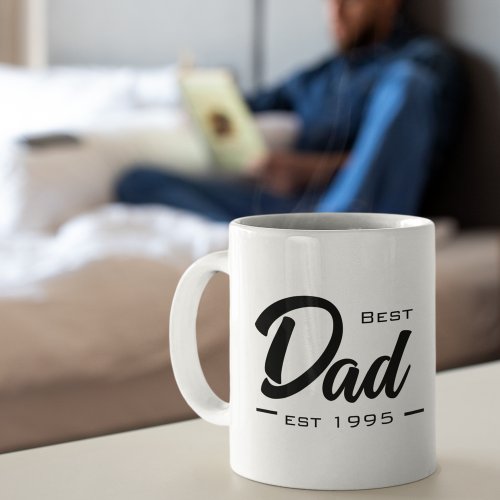 Best Dad Established Date Thypography Father Coffee Mug