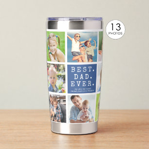 BEST DAD EVER 13 Photos Color Block Insulated Tumbler
