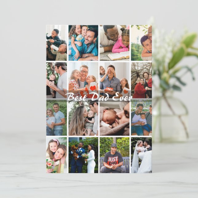 Best Dad Ever 16 Photo Collage Personalized Father (Standing Front)