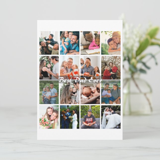 Best Dad Ever 16 Photo Collage Personalized Father (Standing Front)