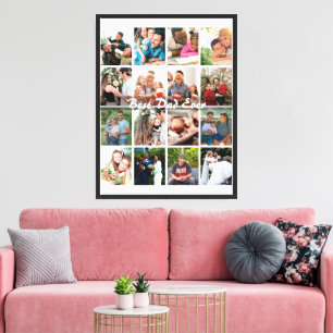 Best Dad Ever 16 Photo Collage Personalized Father Canvas Print