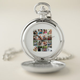 Best Dad Ever 16 Photo Collage Personalized Father Pocket Watch