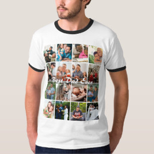 Best Dad Ever 16 Photo Collage Personalized Father T-Shirt
