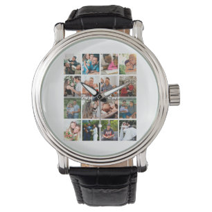 Best Dad Ever 16 Photo Collage Personalized Father Watch