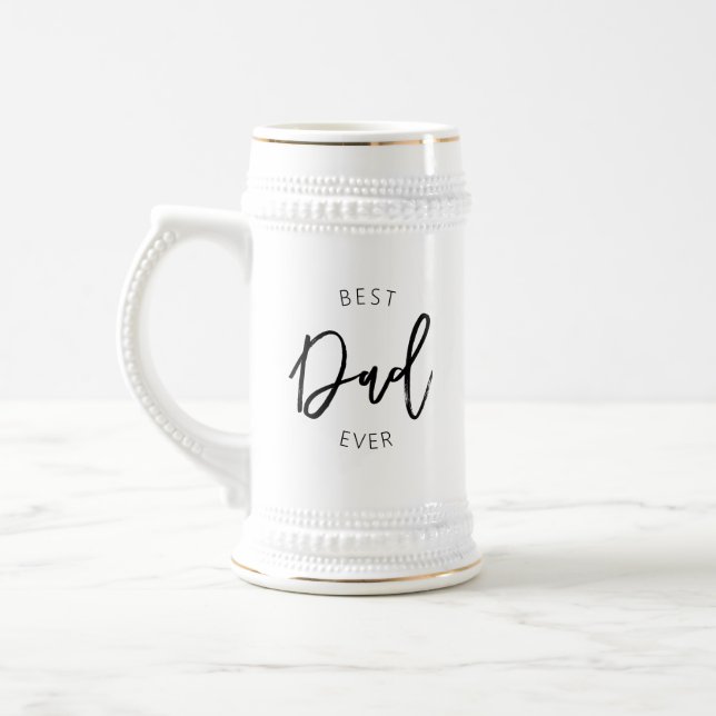 Best Dad Ever 22oz White & Gold Beer Stein (Left)