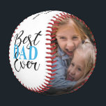 Best Dad Ever 2 Photo Baseball<br><div class="desc">Put a smile on your dad's face with this trendy customized 2 photo baseball. Design featuring best dad ever typography script ,  2 photos and your message with names.
Perfect gift for Father's day,  Christmas,  Birthdays etc.</div>