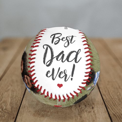 Best Dad Ever 2 Photo Collage Fathers Day Baseball
