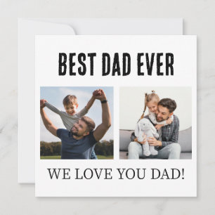 Best Dad Ever 2 Photo Collage Father's day Gift  Holiday Card