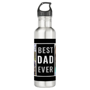 Best Dad Ever 2 Photo Collage Stainless Steel Water Bottle