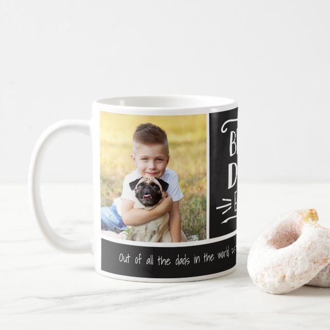 Best Dad Ever | 2 Photo Custom Color Mug (With Donut)