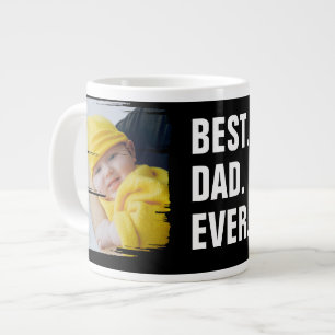 Best Dad Ever 2 Photo Scribble Frame Personalized Giant Coffee Mug