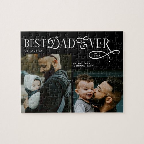 Best Dad Ever 2 Photos Fathers Day Gifts Jigsaw Puzzle