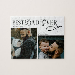 Best Dad Ever 2 Photos Fathers Day Gifts Jigsaw Puzzle