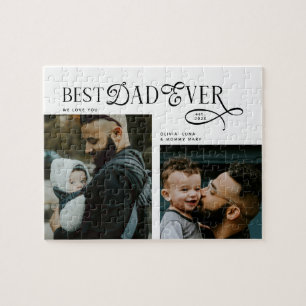 Best Dad Ever 2 Photos Fathers Day Gifts Jigsaw Puzzle