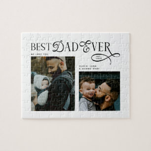 Best Dad Ever 2 Photos Fathers Day Gifts Jigsaw Puzzle