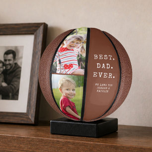 BEST DAD EVER 2 Photos Personalized Custom Mini Basketball