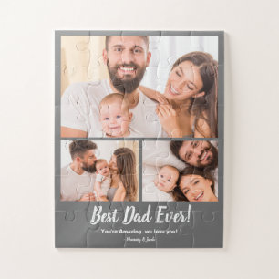 Best Dad Ever! 3 Custom Photos Jigsaw Puzzle