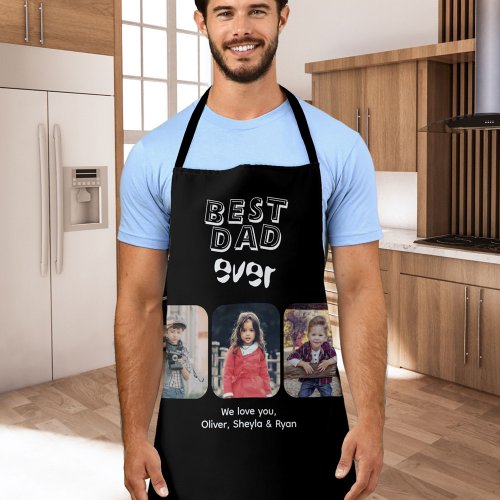 Best Dad Ever 3 Kids Photo Collage Apron