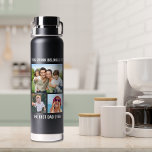 Best Dad Ever 3 Photo Black Water Bottle<br><div class="desc">Give the best dad ever a fun gift with this custom 3 photo black water bottle. Easily personalize with 3 favorite family photographs. You can personalize "This Drink Belongs to" and "Best Dad Ever" to something similar in length (e.g., "World's Best Dad") and whether he is called dad, daddy, papa,...</div>