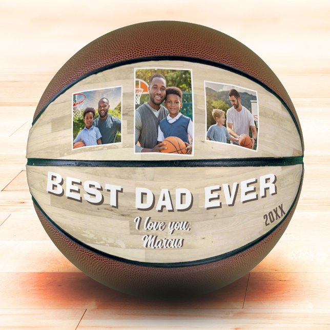 Best Dad Ever 3 Photo Collage Father Basketball (Creator Uploaded)