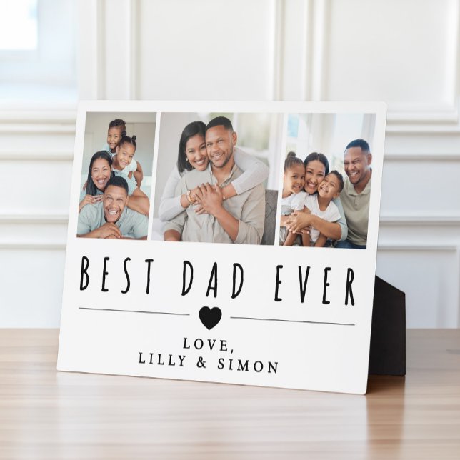 Best Dad Ever | 3 Photo Collage Personalized 8×10  Plaque (Creator Uploaded)