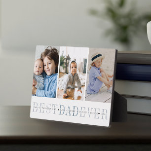 Best Dad Ever 3 Photo Father's Day Collage Plaque