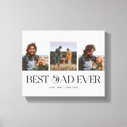 Best Dad Ever   3_Photo Fathers Day Retro Canvas Print