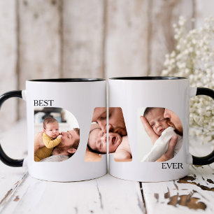 Best Dad Ever 3 Photo Minimalist Mug