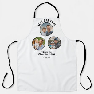 Best Dad Ever 3 Photos Father`s Day Keepsake Apron
