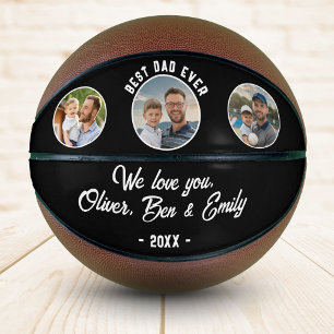 Best Dad Ever 3 Photos Father`s Day Keepsake Basketball