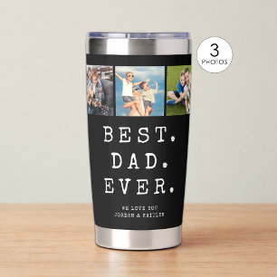 BEST DAD EVER 3 Photos Personalized Insulated Tumbler
