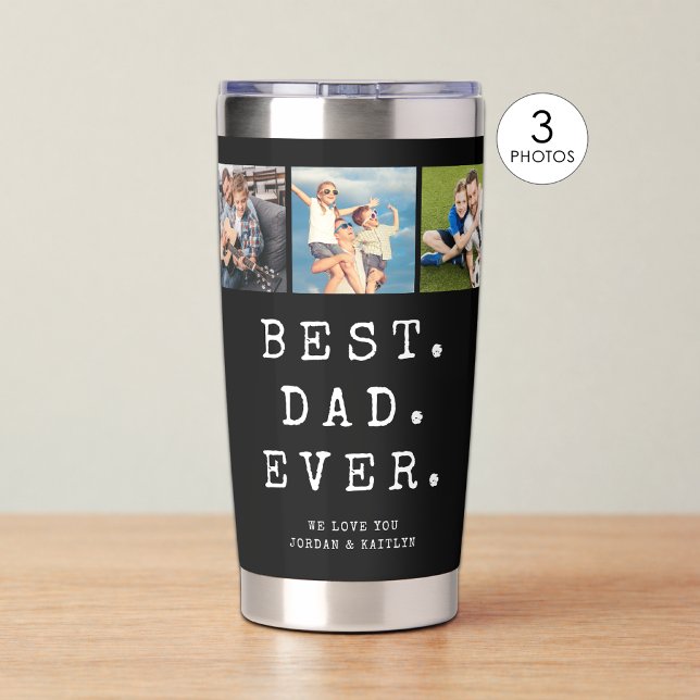 BEST DAD EVER 3 Photos Personalized Insulated Tumbler (Creator Uploaded)