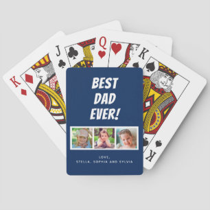 Best Dad Ever 3 Photos Poker Cards