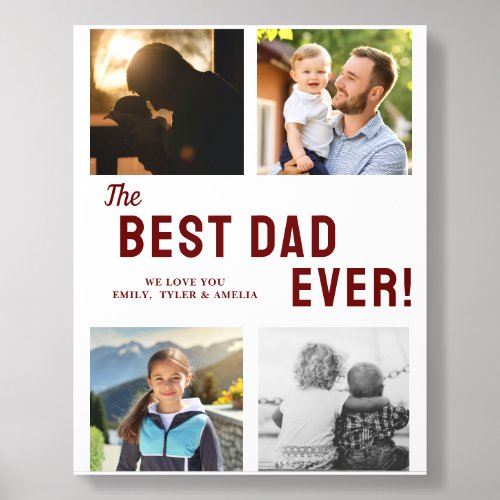 Best Dad Ever 4 Photo Collage Acrylic Photo Tile