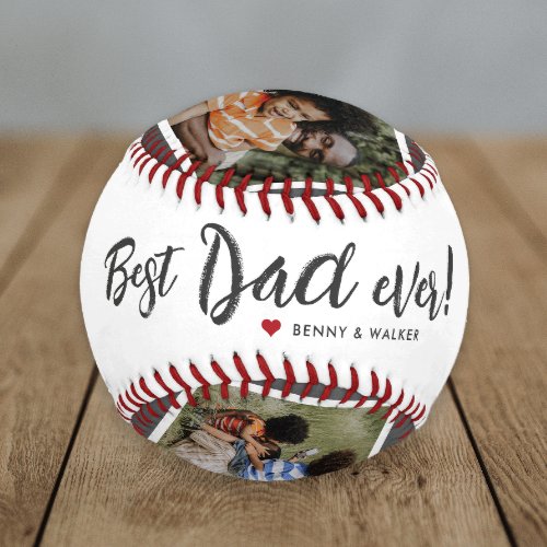 Best Dad Ever 4 Photo Collage Fathers Day Baseball