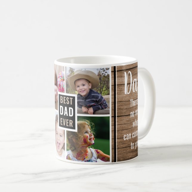 Best Dad Ever 4 Photo Collage Father's Day Coffee Mug (Front Right)