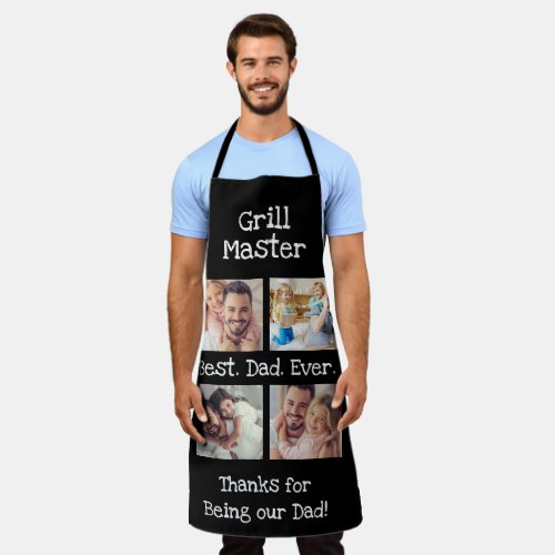 Best Dad Ever 4 Photo Collage Fun Grill Master Apron