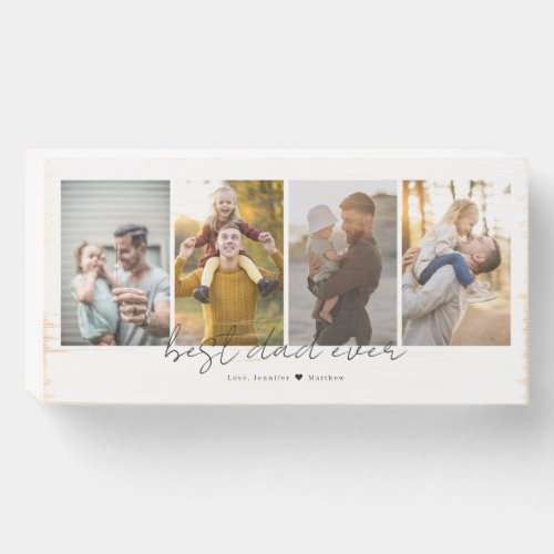 Best Dad Ever 4 Photos Collage Custom Wooden Box S