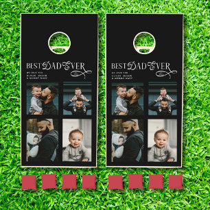 Best Dad Ever 4 Photos Modern Fathers Day Gifts Cornhole Set