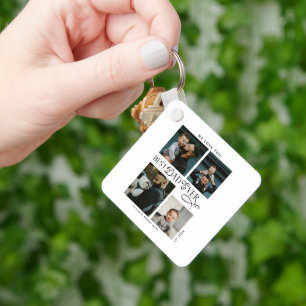 Best Dad Ever 4 Photos Modern Fathers Day Gifts Keychain