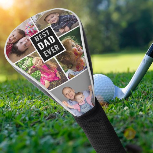 Best Dad Ever 5 Family Photo Collage Golf Head Cover